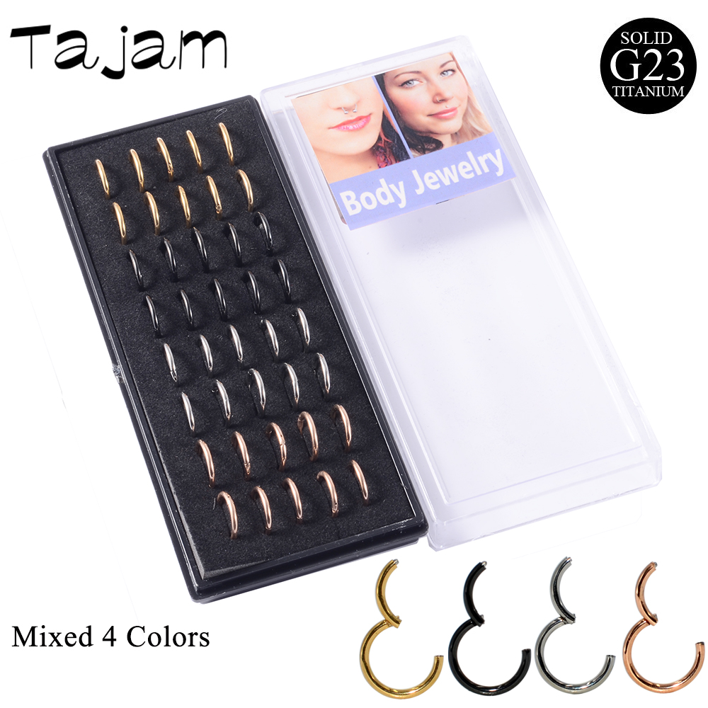 Body Jewelry Jewelry Box - 40pcs/Box G23 Titanium Septum Clicker Nose