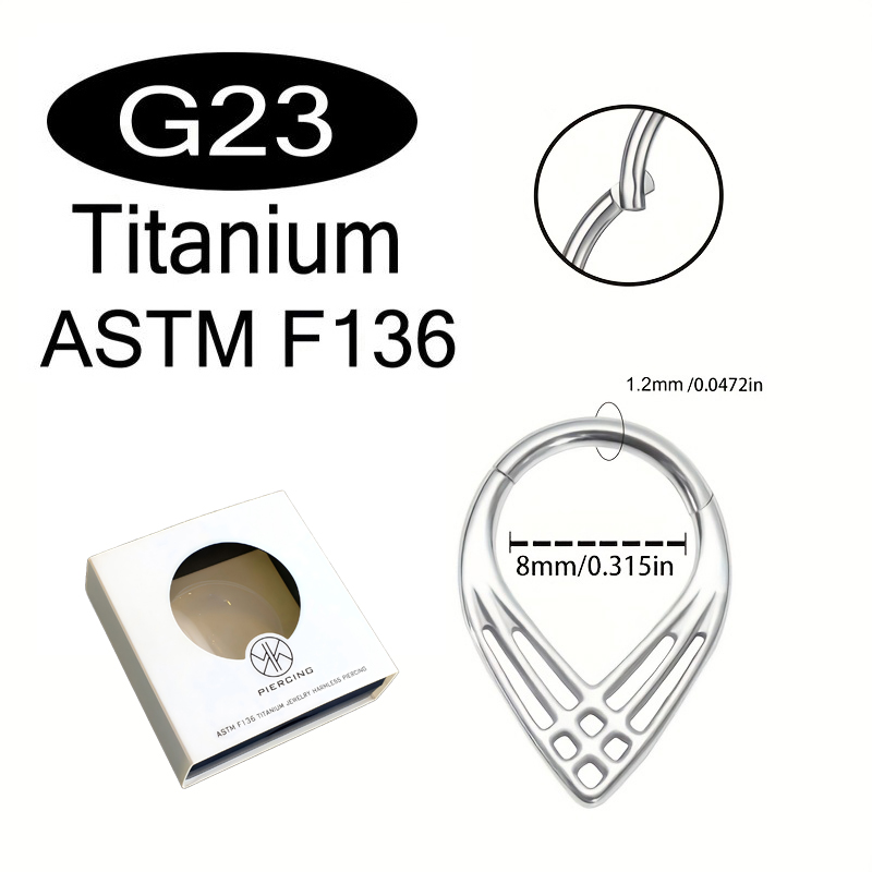 Body Jewelry Jewelry Box - G23 Titanium Grid Water Drop shaped