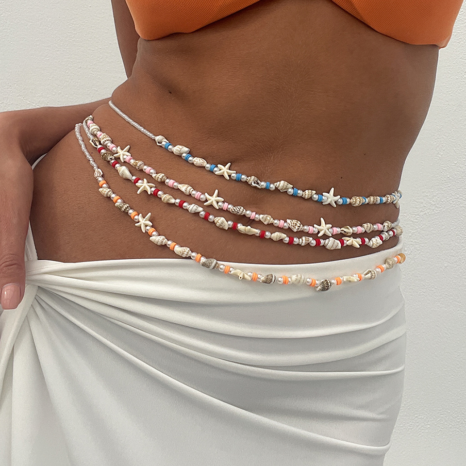 Body Jewelry By The Chain Gang - IngeSight.Z 3pcs/set Boho Starfish Conch Beads