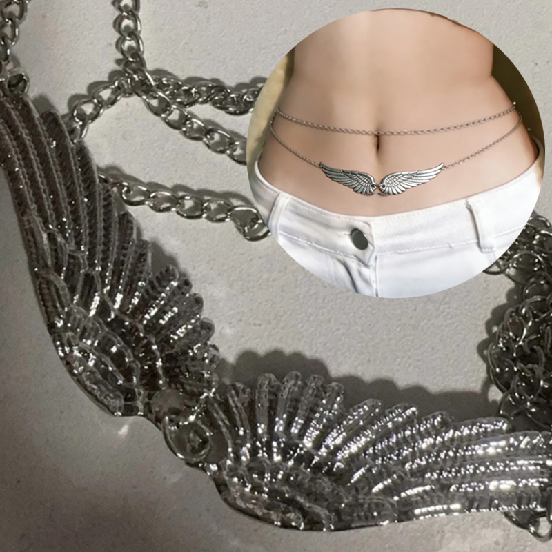 Body Jewelry By The Chain Gang - Double Layer Wings Angel Waist Chain