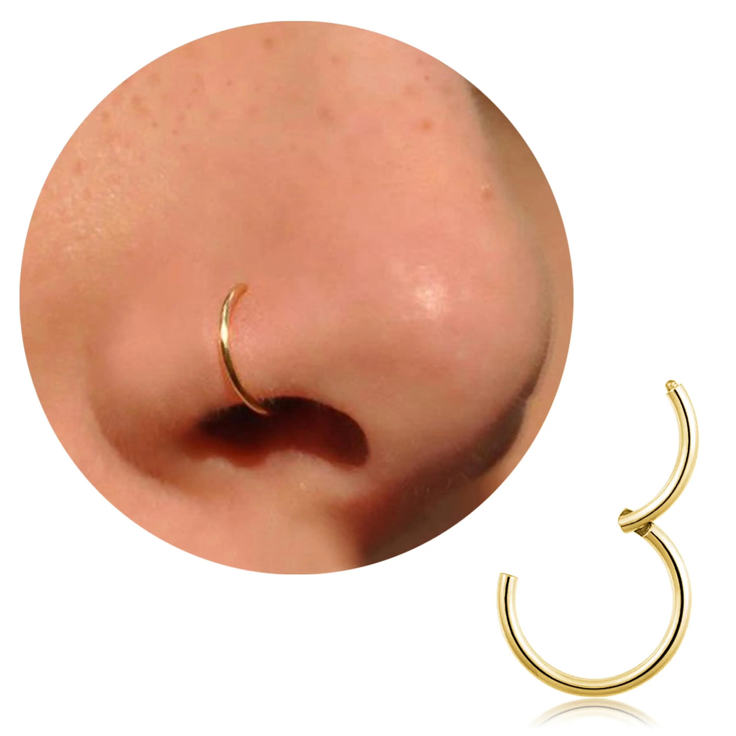 18G  316L Surgical Steel Nose  - Septum Clicker Ring ulasan dan harga
