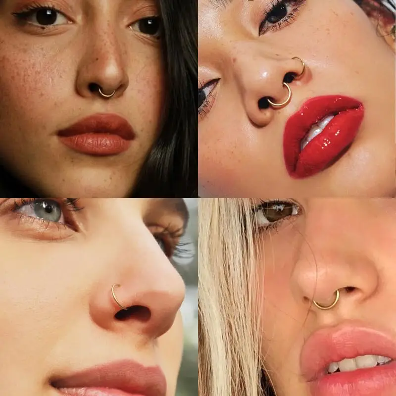 18G  316L Surgical Steel Nose  - Septum Clicker Ring ulasan dan harga
