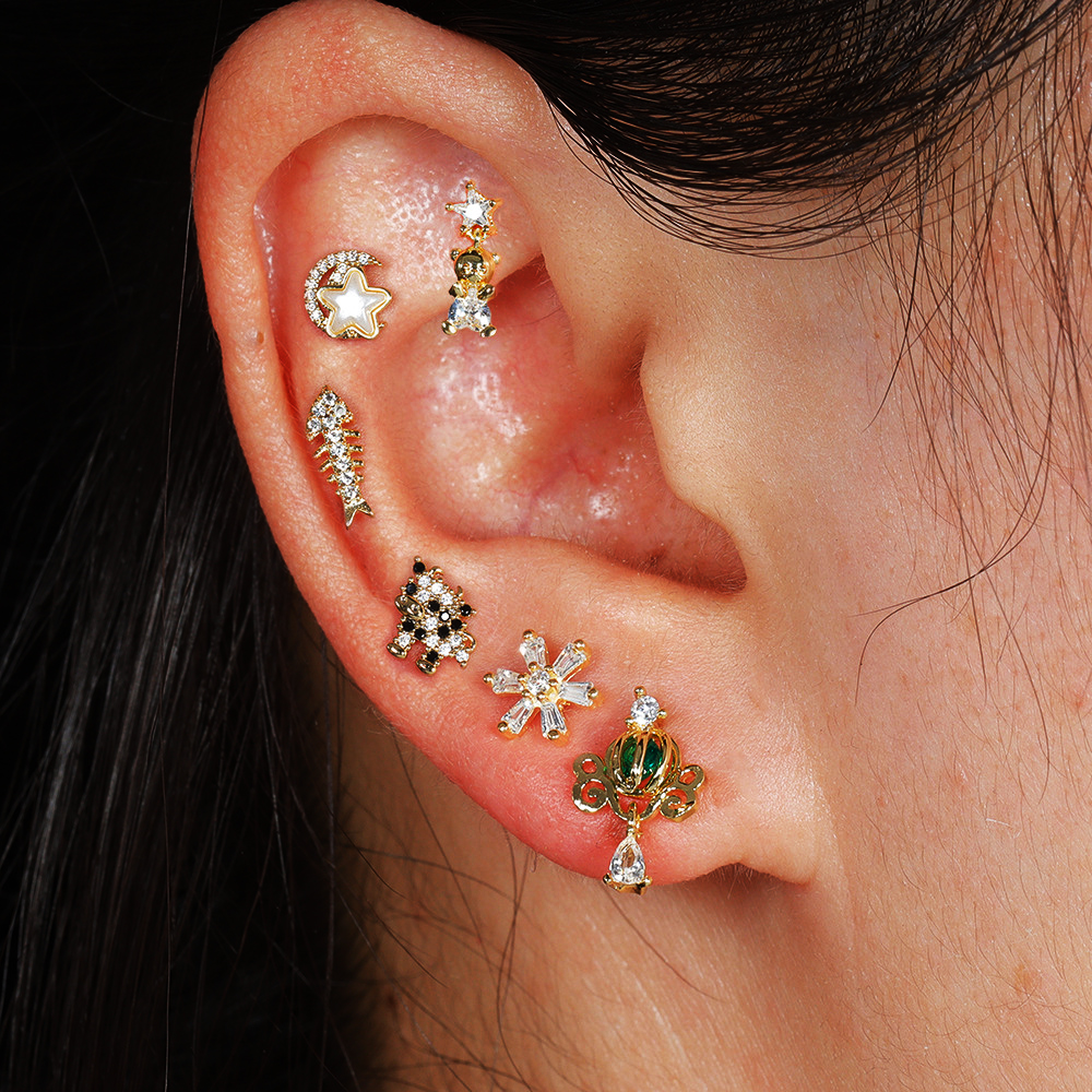 1pc Cartilage Ear Piercing Ear - Body Jewelry Surgical Steel ulasan dan harga