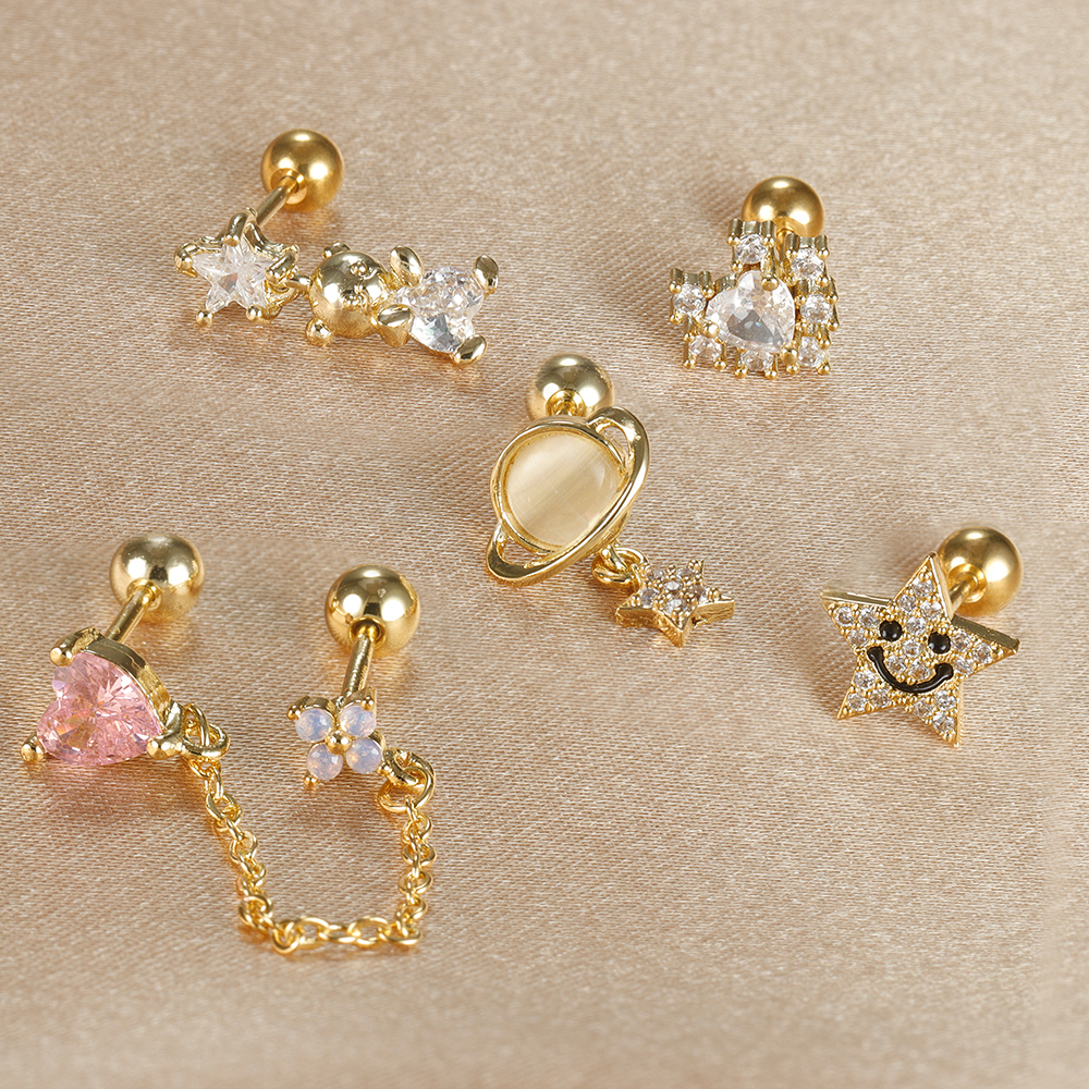 1pc Cartilage Ear Piercing Ear - Body Jewelry Surgical Steel ulasan dan harga