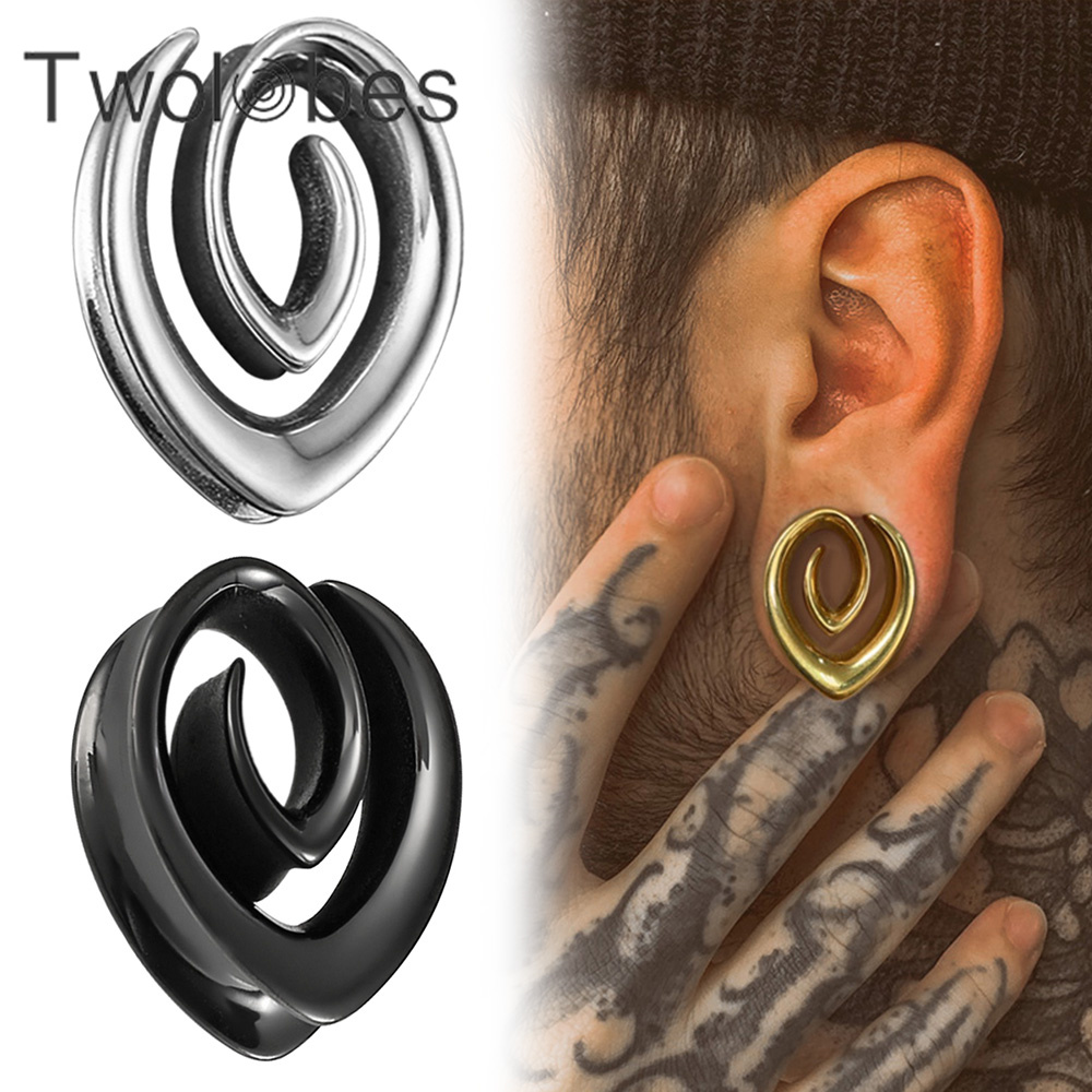 Twolobes 2PCS Spiral Simple Sa - Body Jewelry Hangers ulasan dan harga