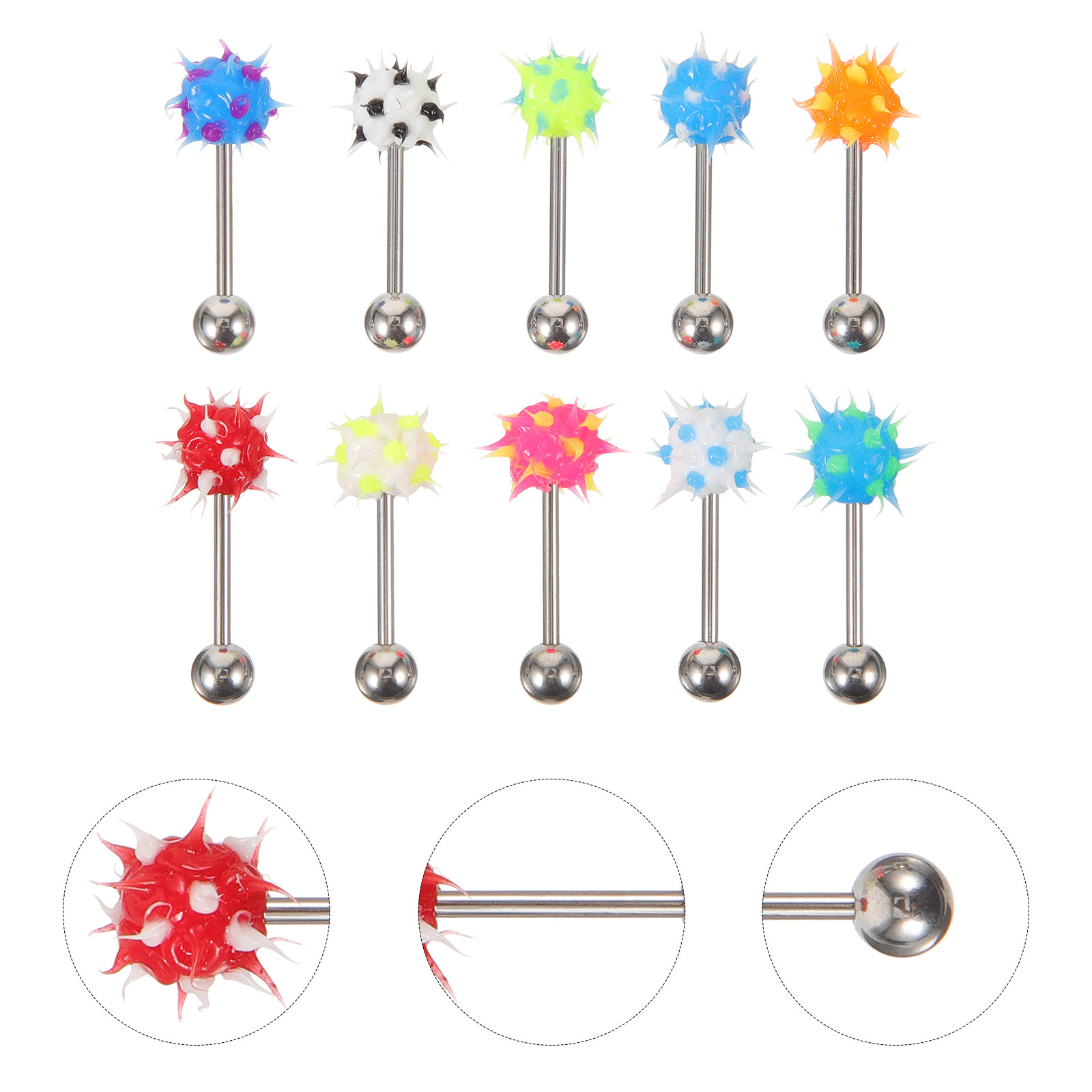10Pcs Tongue Piercing Jewelry  - Body Jewelry For Sensitive Skin ulasan dan harga