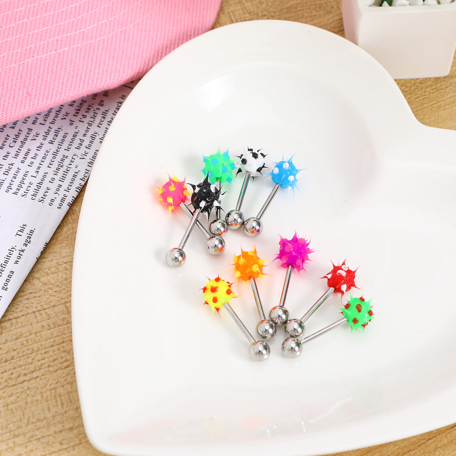 10Pcs Tongue Piercing Jewelry  - Body Jewelry For Sensitive Skin ulasan dan harga