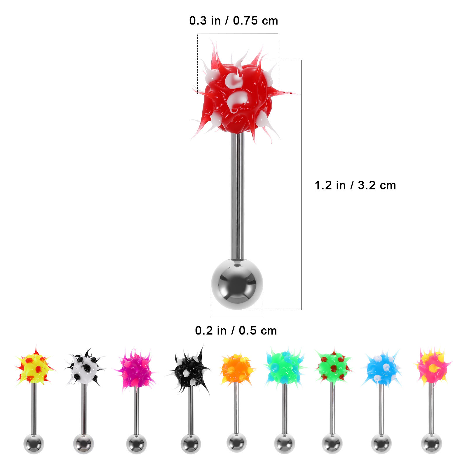 10Pcs Tongue Piercing Jewelry  - Body Jewelry For Sensitive Skin ulasan dan harga
