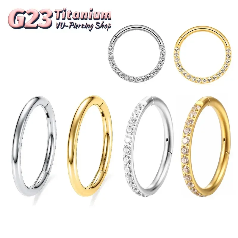 G23 Titanium Nose Ring 14G 16G - Septum Clicker Ring ulasan dan harga
