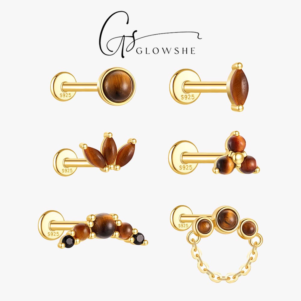 Glowshe 100% 925 Sterling Silv - Body Jewelry Cartilage Earrings ulasan dan harga