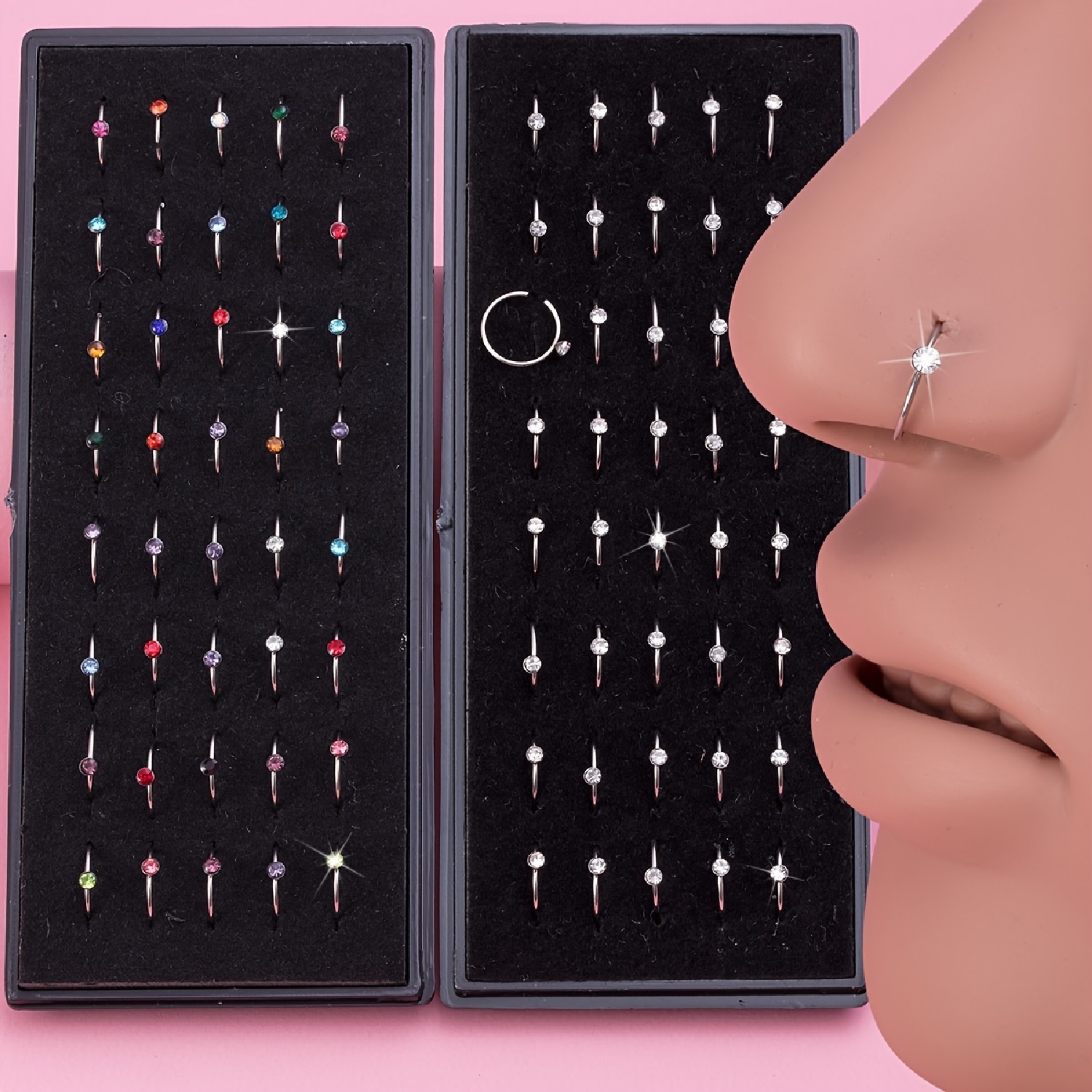 40pcs/Box Sparkling Rhinestone - Body Jewelry Jewelry Box ulasan dan harga