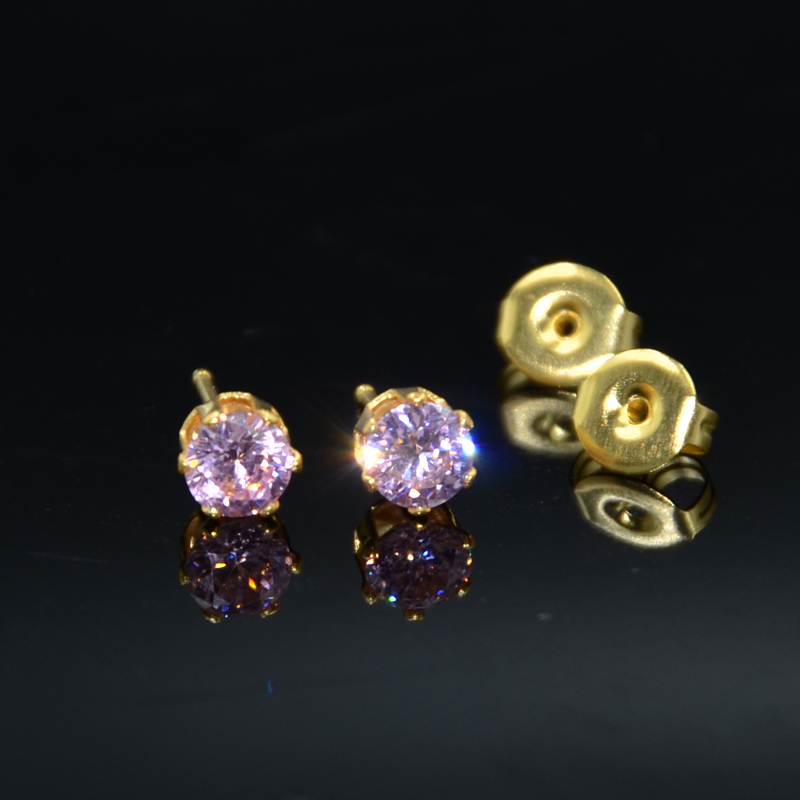 Pair 24K Plated Gold Birthston - Body Jewelry Surgical Steel ulasan dan harga