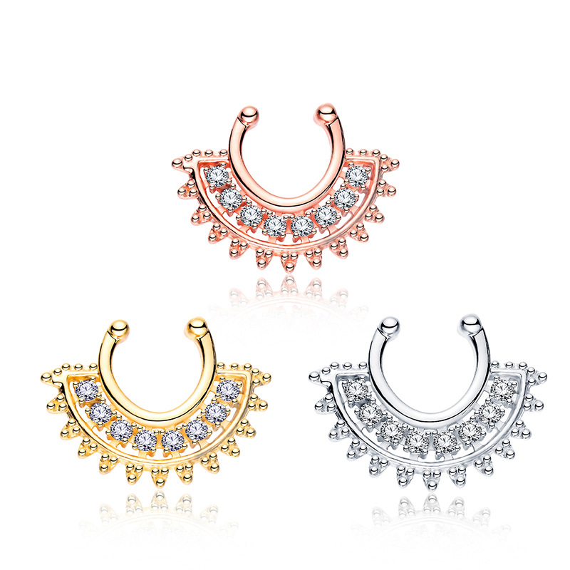 1PCS U-type Fake Septum Clicke - Body Jewelry Types ulasan dan harga