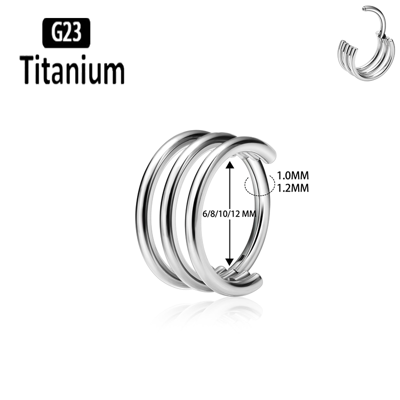 ASTM F136 Ear Piercing G23 Tit - Septum Clicker Ring ulasan dan harga