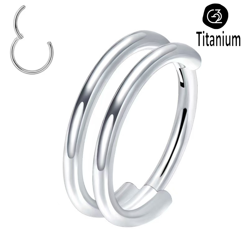 ASTM F136 Ear Piercing G23 Tit - Septum Clicker Ring ulasan dan harga