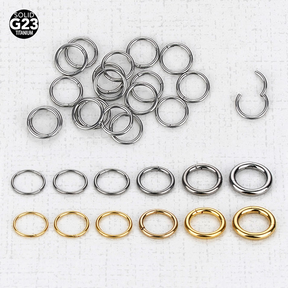 1Pc G23 Titanium Hinged Segmen - Septum Clicker Ring ulasan dan harga