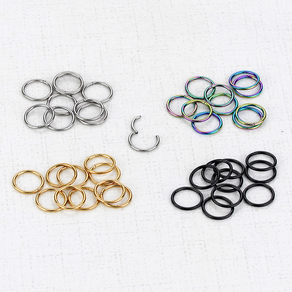 1Pc G23 Titanium Hinged Segmen - Septum Clicker Ring ulasan dan harga