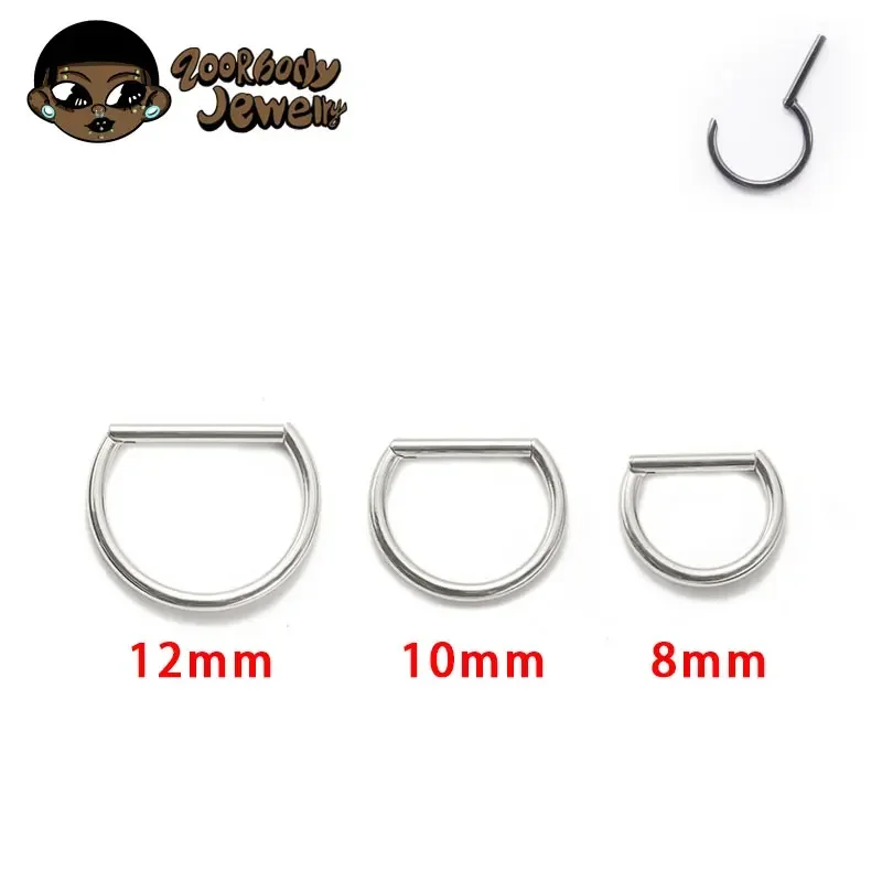 1Pcs G23 Titanium Piercing 16G - Septum Clicker Ring ulasan dan harga
