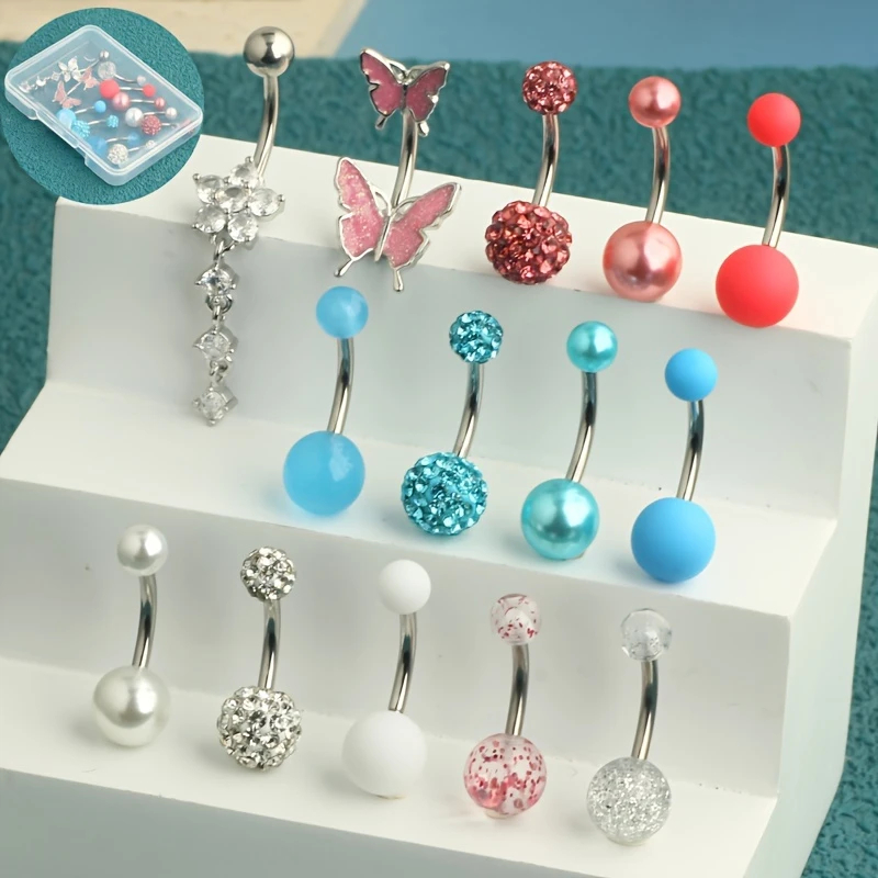 14pcs/box Belly Button Rings N - Body Jewelry Jewelry Box ulasan dan harga