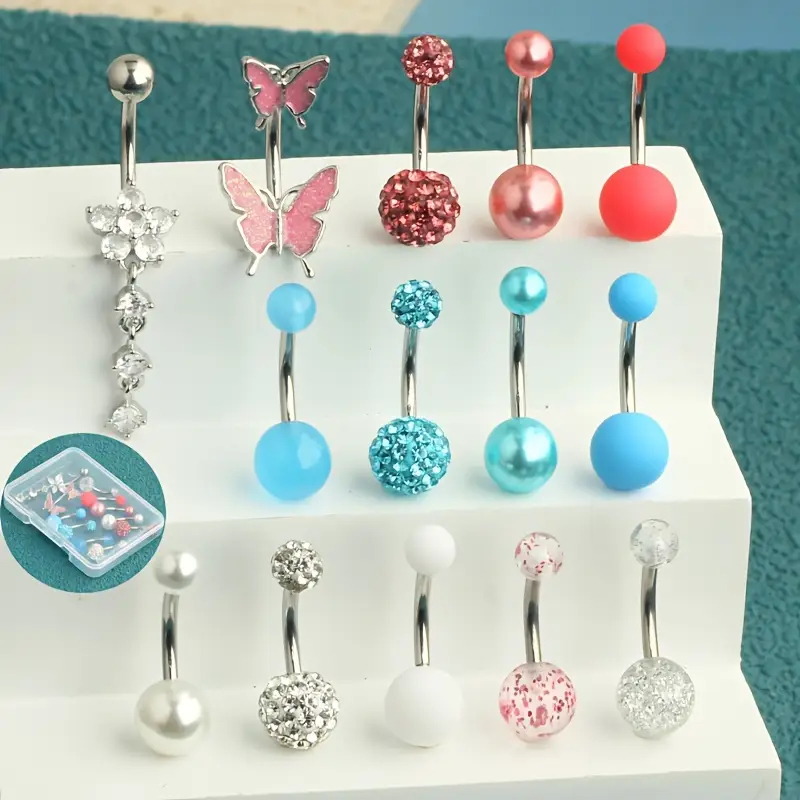 14pcs/box Belly Button Rings N - Body Jewelry Jewelry Box ulasan dan harga