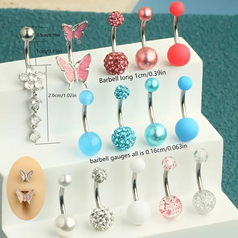 14pcs/box Belly Button Rings N - Body Jewelry Jewelry Box ulasan dan harga