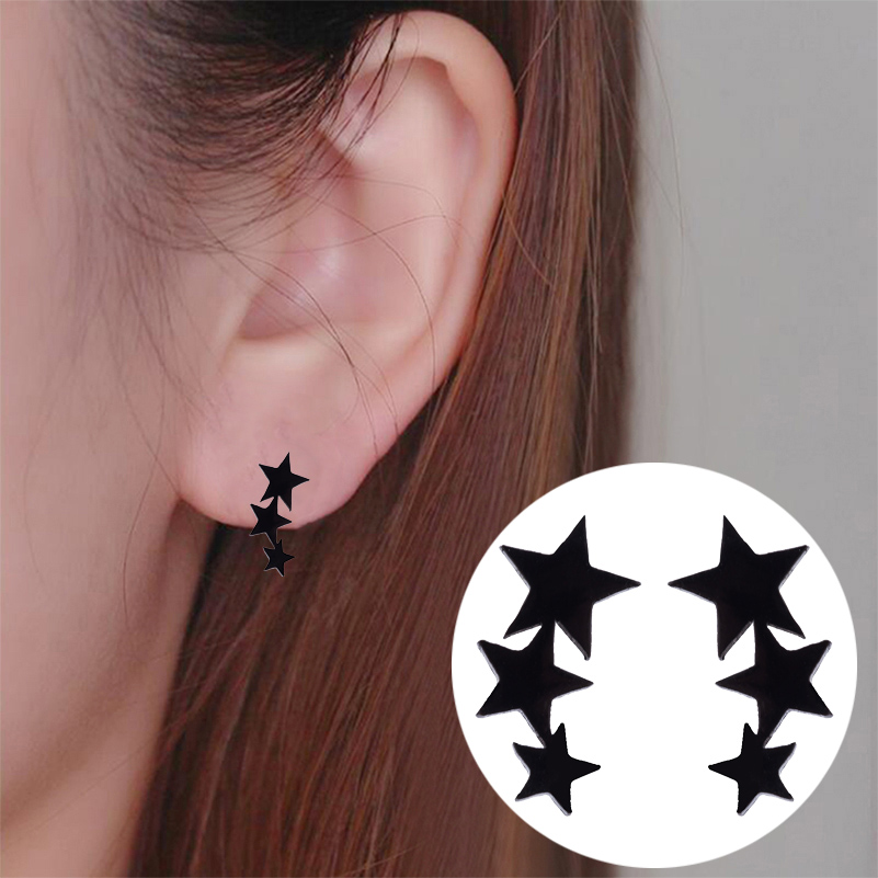 Fashion Simple Small Star Blac - Body Jewelry Surgical Steel ulasan dan harga