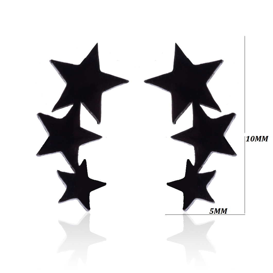 Fashion Simple Small Star Blac - Body Jewelry Surgical Steel ulasan dan harga