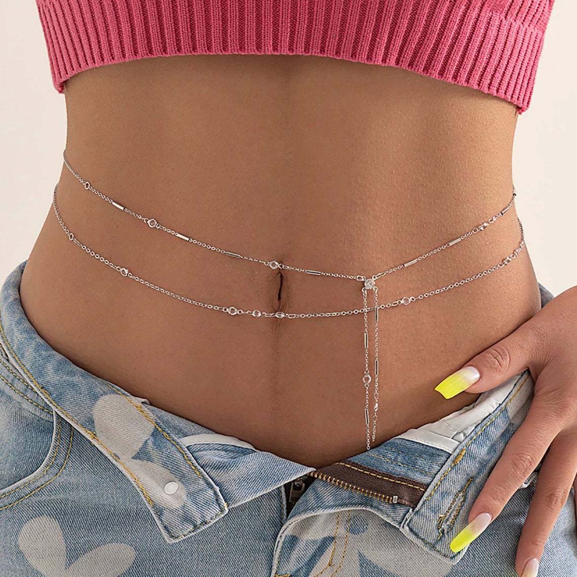 Double Layers Tassel Belly Cha - Body Jewelry Gold ulasan dan harga