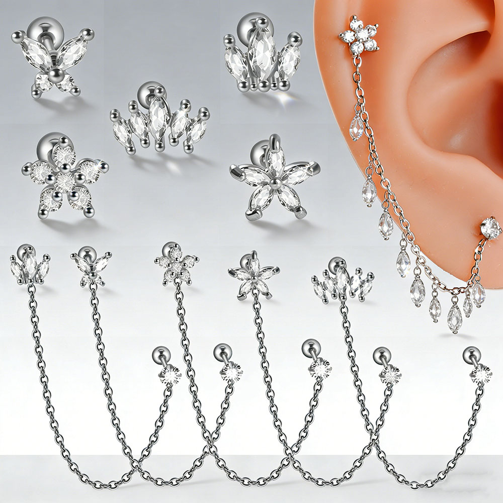 1PC Surgical Steel Zircon Crow - Body Jewelry Surgical Steel ulasan dan harga