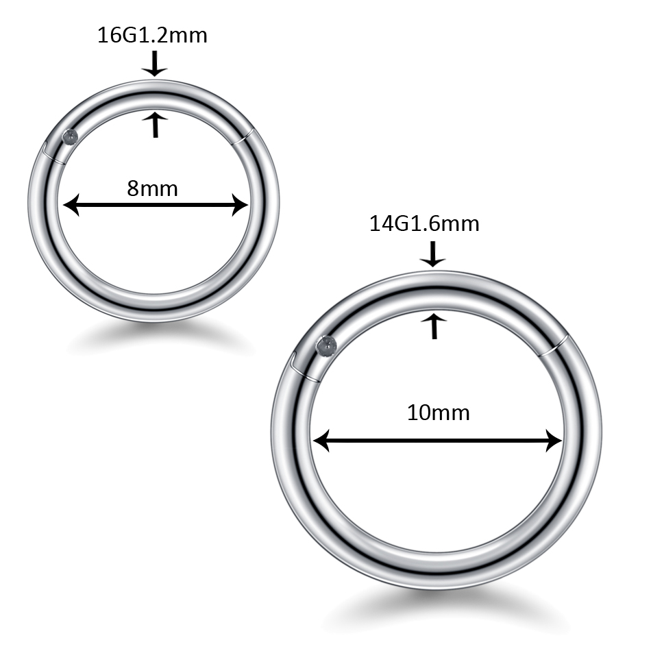 10pcs Hinged Segment Nose Ring - Septum Clicker Ring ulasan dan harga