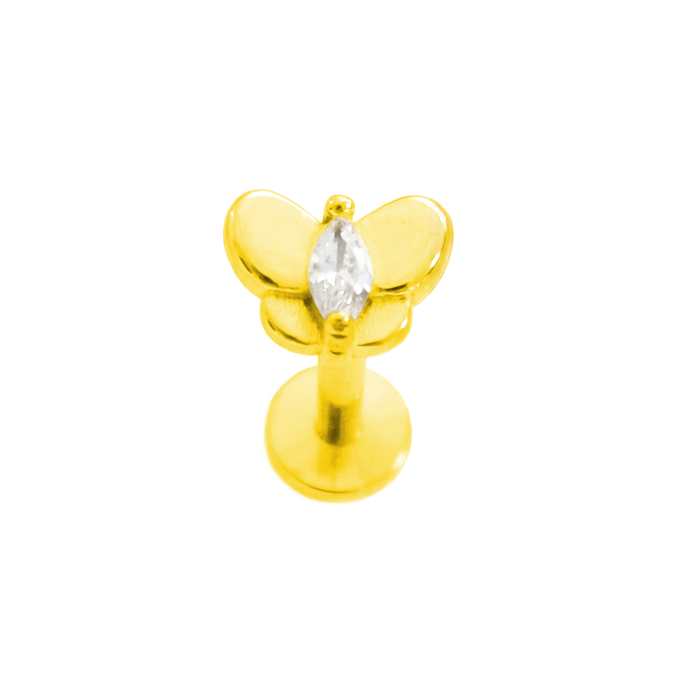 Flower Labret Piercing Butterf - Body Jewelry Surgical Steel ulasan dan harga