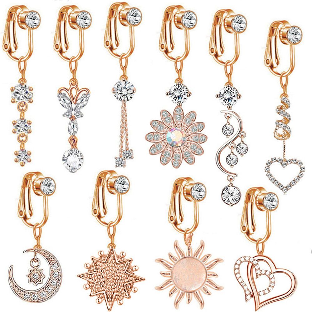 Clip On Umbilical Cartilage Cl - Body Jewelry Earrings ulasan dan harga