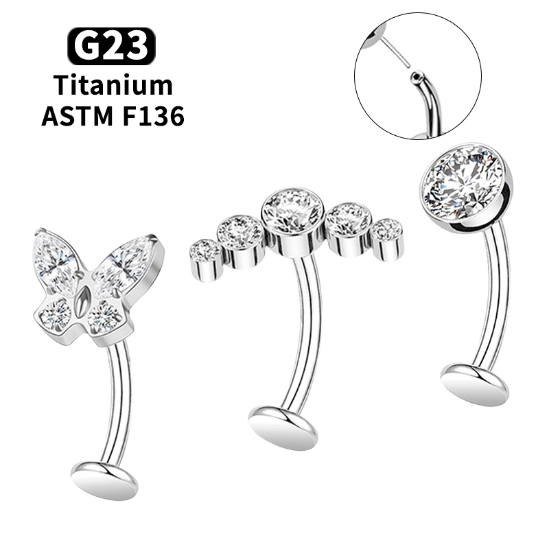 14G G23 Titanium Curved Belly  - Body Jewelry Types ulasan dan harga