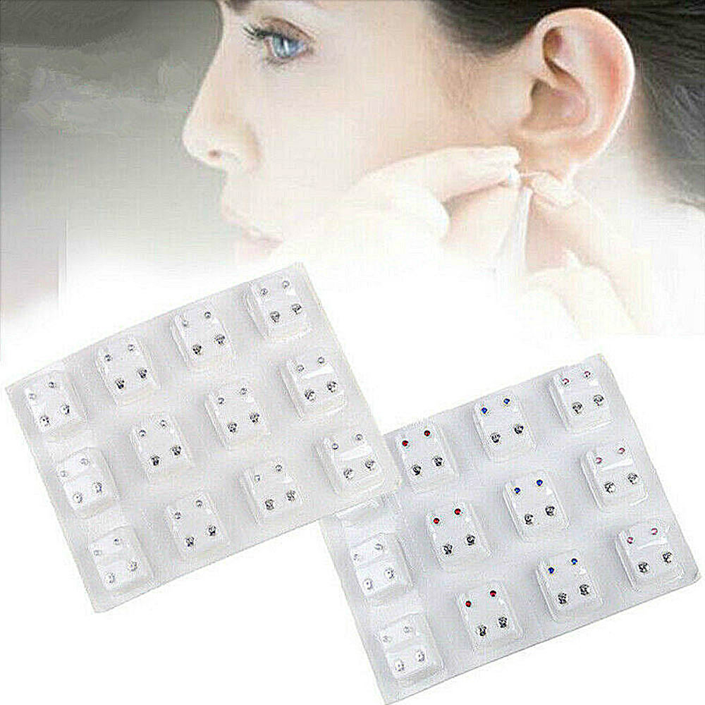12 Pairs Crystal Medical Earri - Body Jewelry Surgical Steel ulasan dan harga