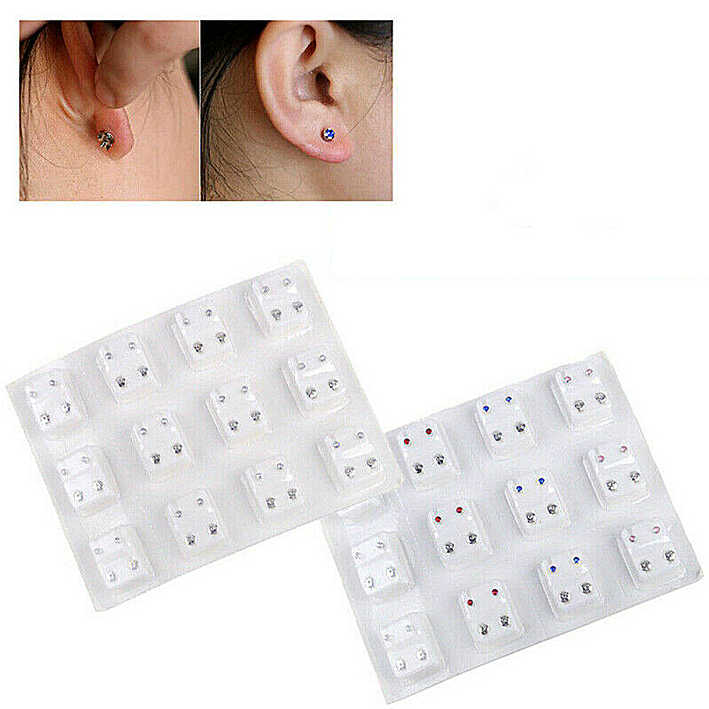 12 Pairs Crystal Medical Earri - Body Jewelry Surgical Steel ulasan dan harga