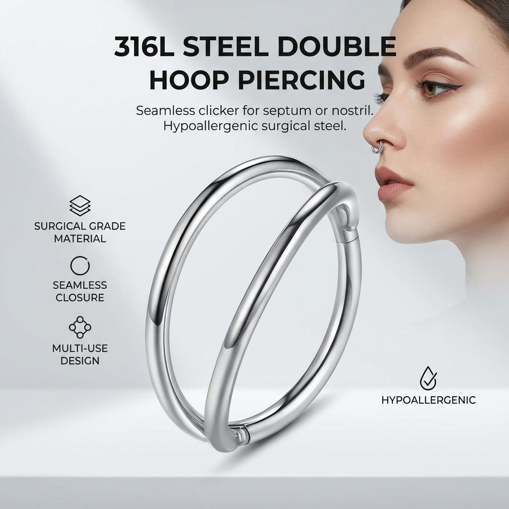 316L Stainless Steel Double La - Body Jewelry For Sensitive Skin ulasan dan harga