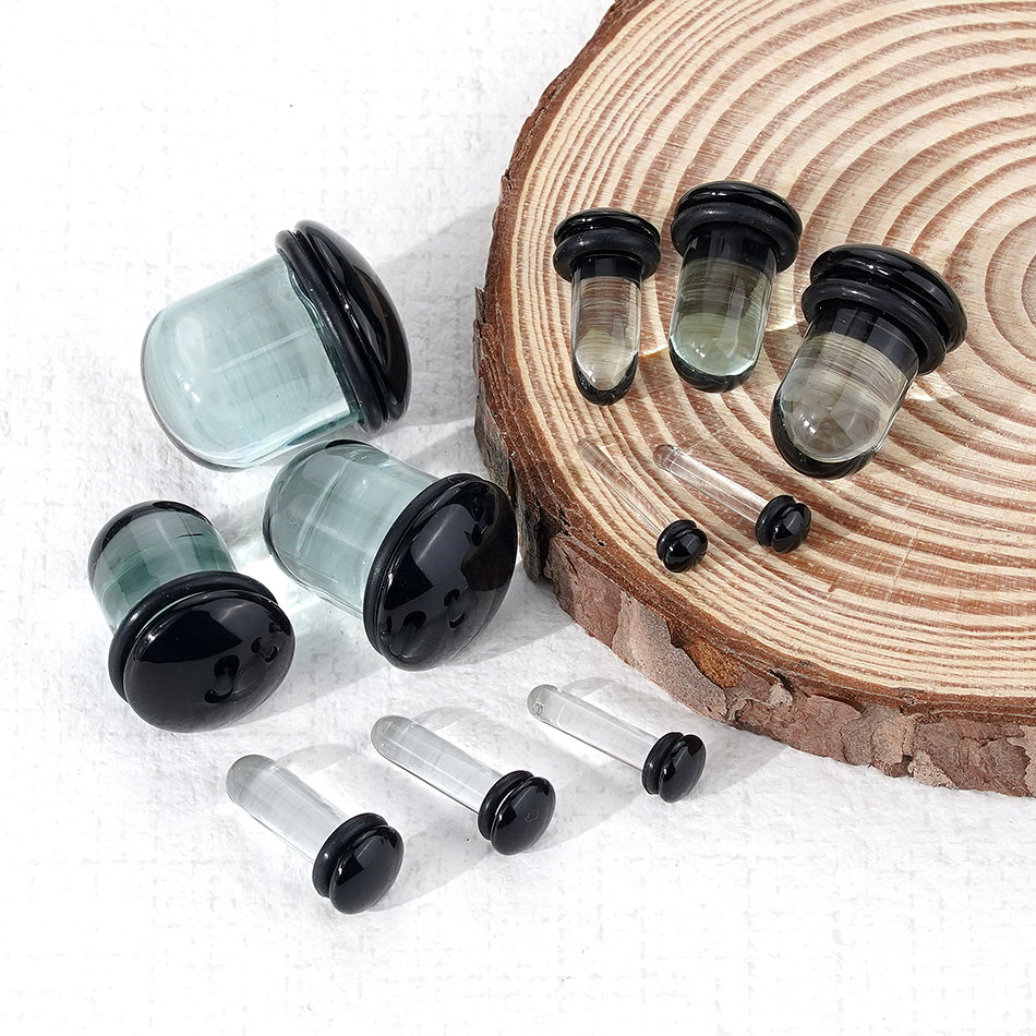 2pcs Glass Ear Gauges Stretchi - Septum Clicker Ring ulasan dan harga