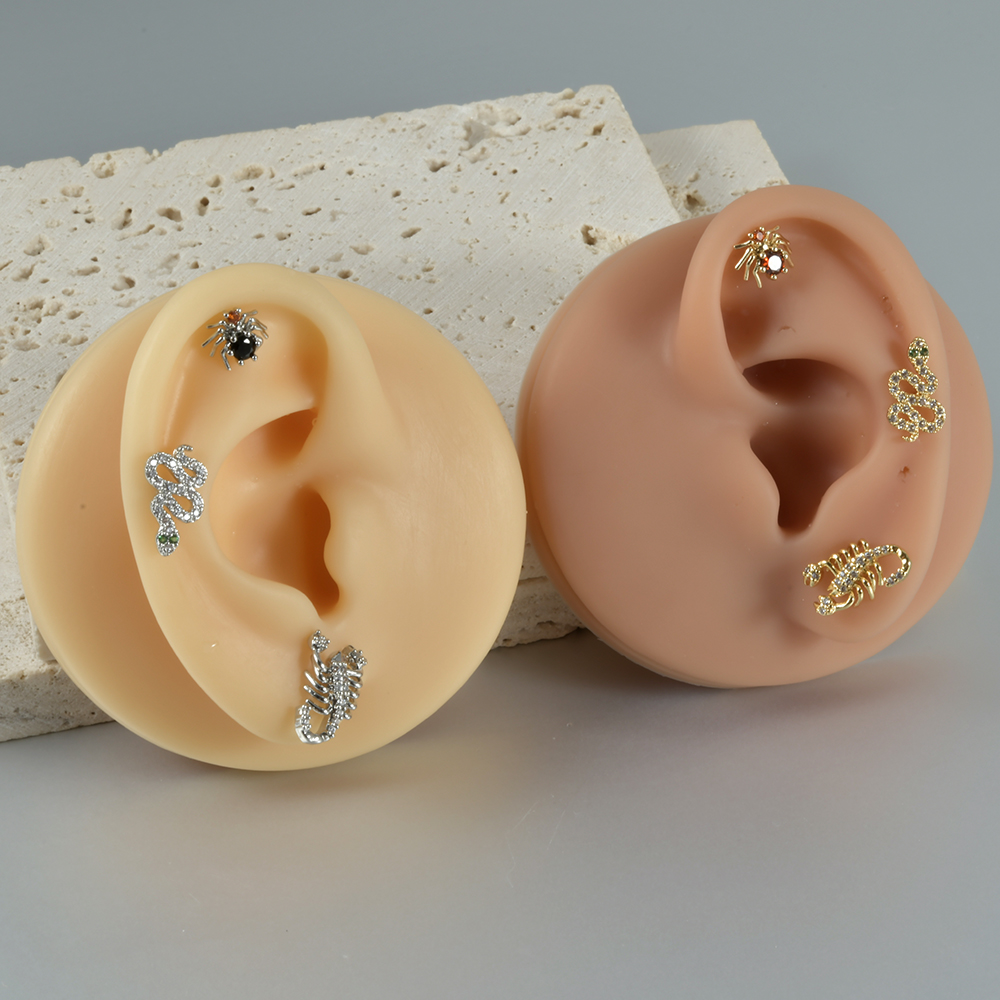 1pc Surgical Steel Zircon Spid - Body Jewelry Surgical Steel ulasan dan harga
