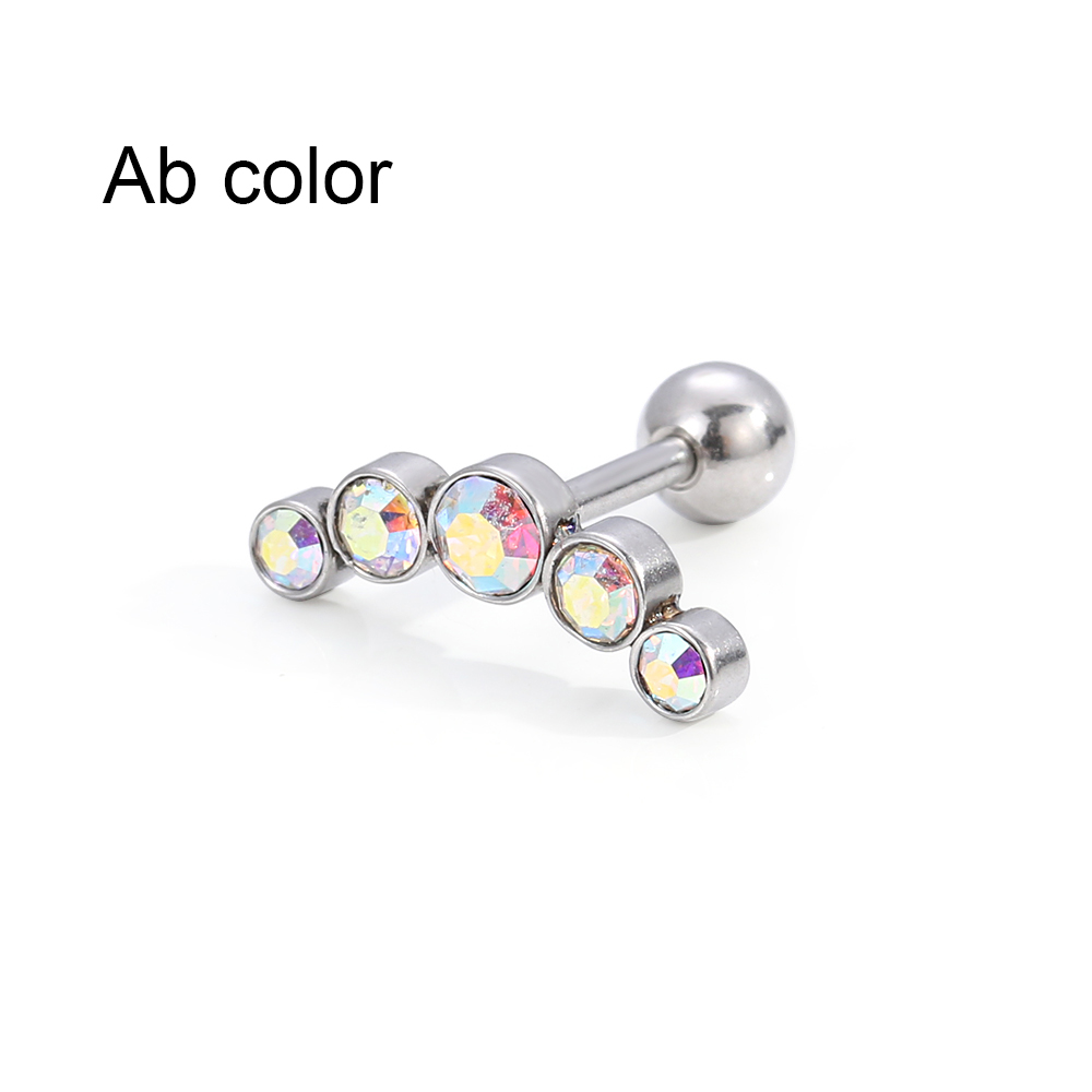 1Pcs Fashion 16G Crystal Gem O - Body Jewelry Earrings ulasan dan harga