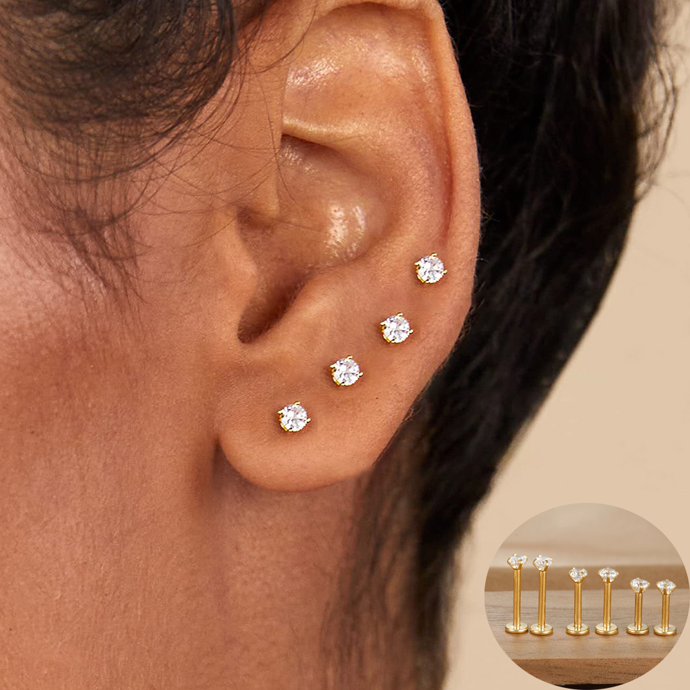 Labret Tragus Stud Earring 16G - Body Jewelry Surgical Steel ulasan dan harga