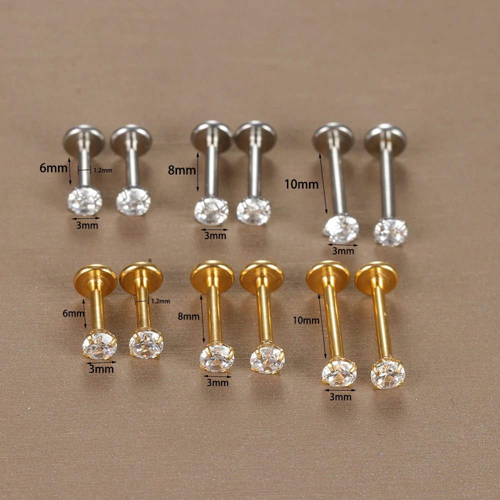 Labret Tragus Stud Earring 16G - Body Jewelry Surgical Steel ulasan dan harga