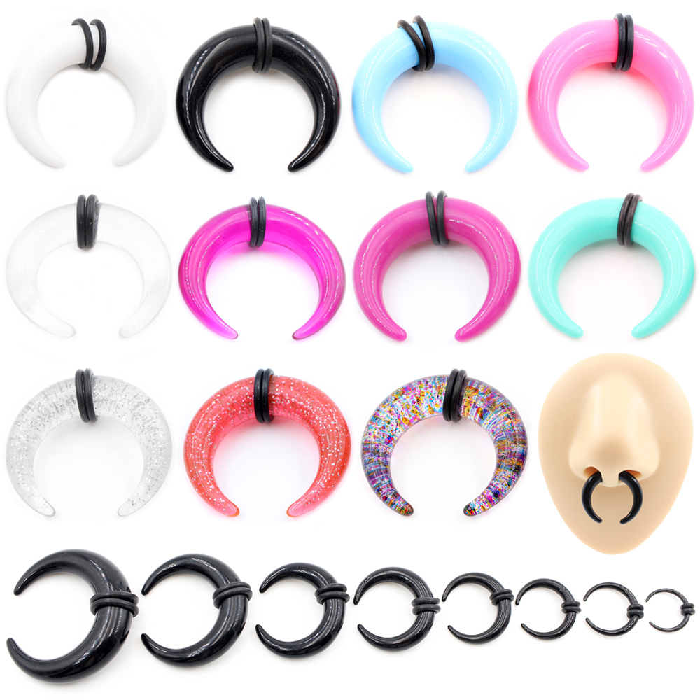 2pcs Acrylic C Sahpe Buffalo H - Septum Clicker Ring ulasan dan harga