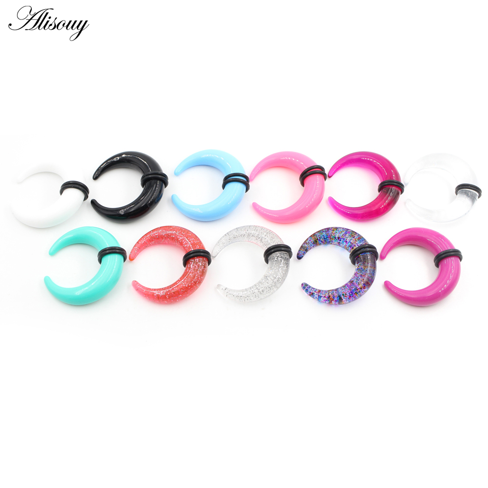2pcs Acrylic C Sahpe Buffalo H - Septum Clicker Ring ulasan dan harga