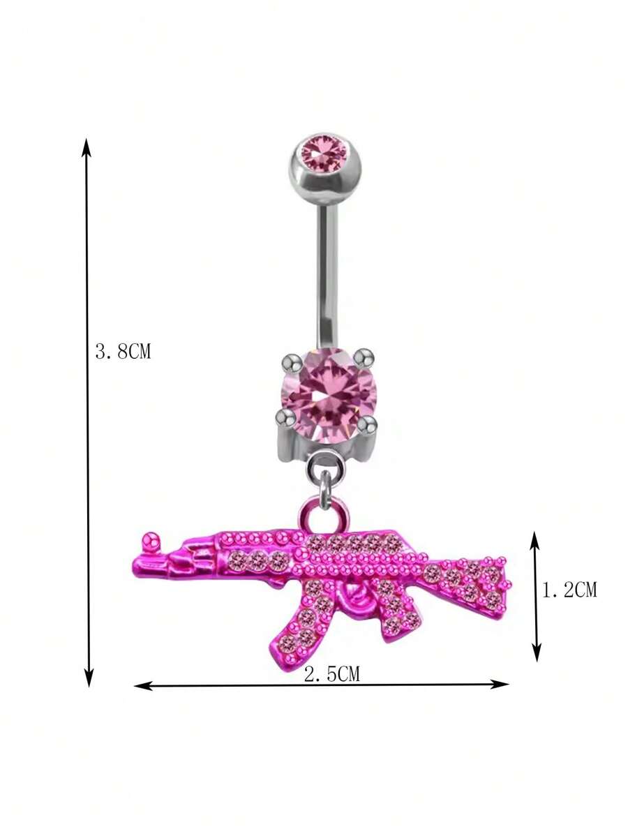 Gold Tone Navel Ring Featuring - Body Jewelry Surgical Steel ulasan dan harga