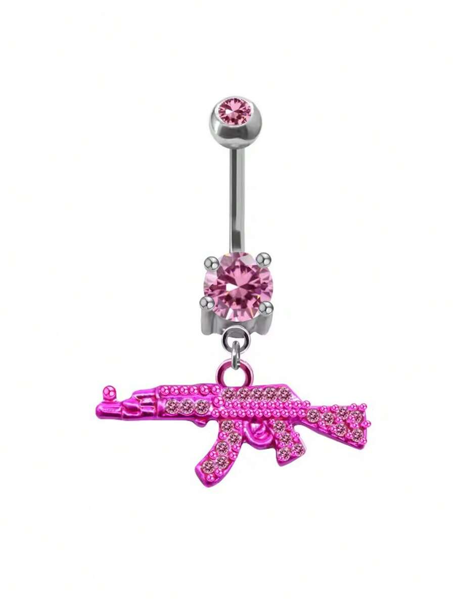 Gold Tone Navel Ring Featuring - Body Jewelry Surgical Steel ulasan dan harga