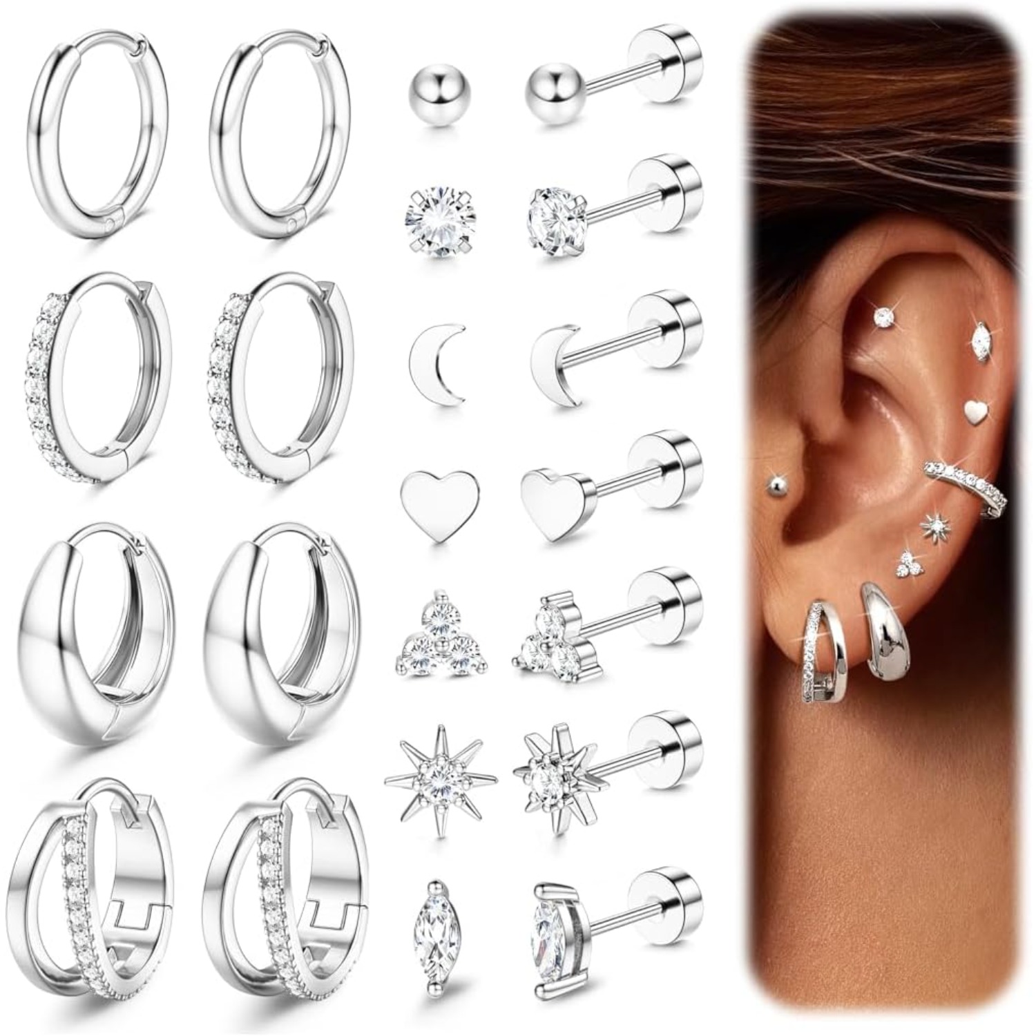 Bobisty 11 Pairs Surgical Stee - Body Jewelry Surgical Steel ulasan dan harga