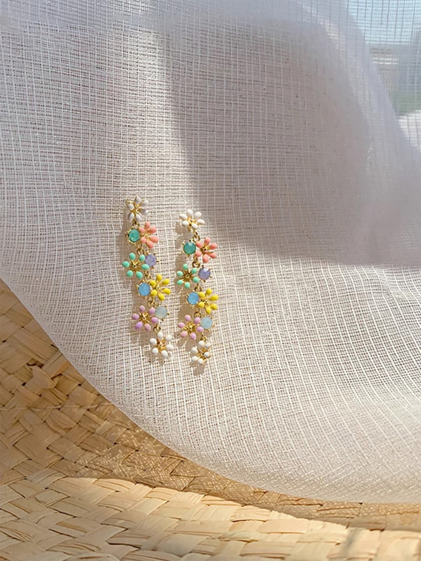 Andkiss 1pair Flower Tassel Ea - Body Jewelry Earrings ulasan dan harga