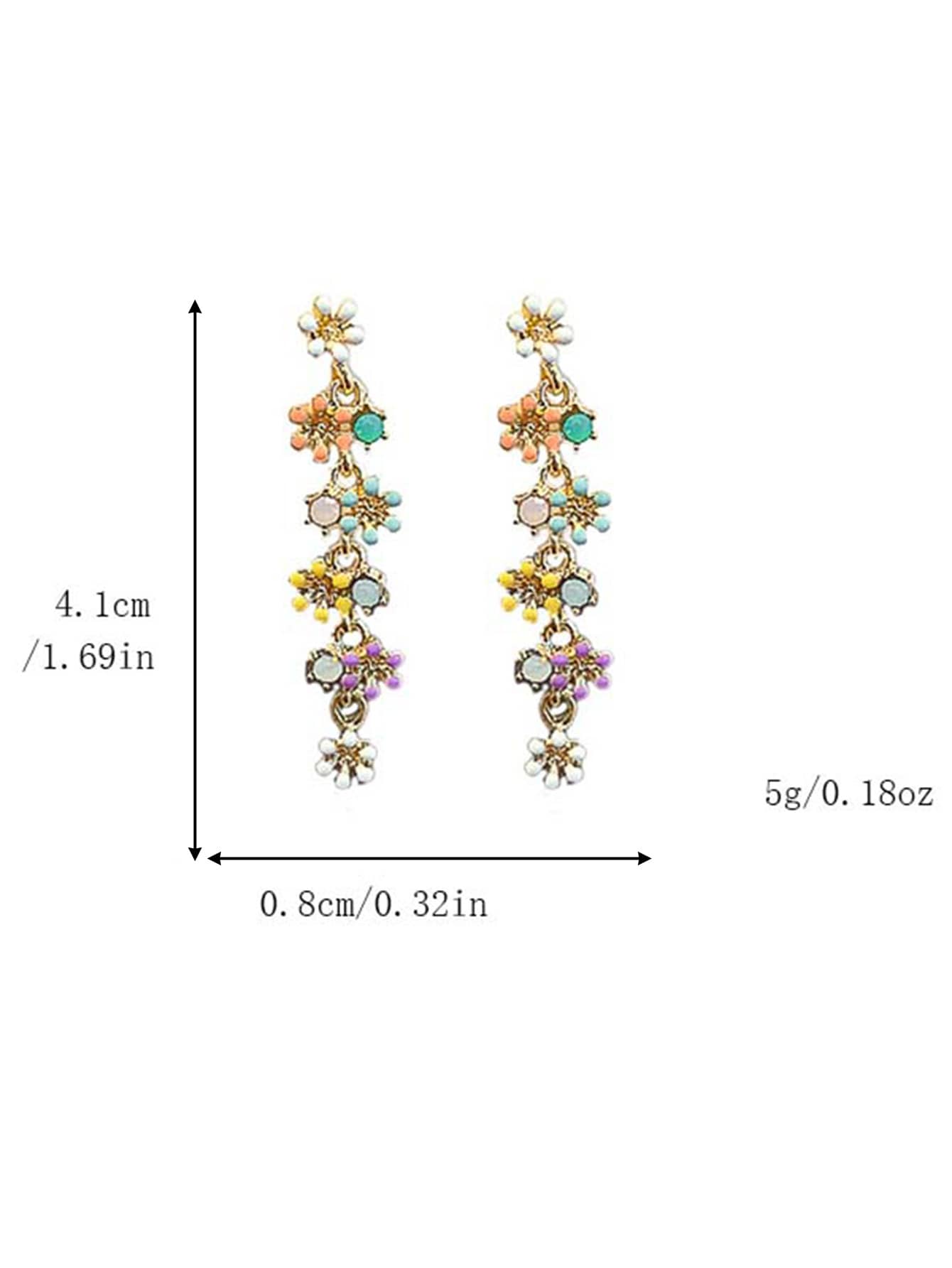 Andkiss 1pair Flower Tassel Ea - Body Jewelry Earrings ulasan dan harga