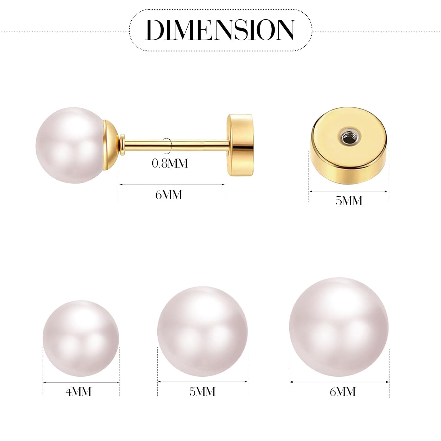 3 Pairs Tiny Pearl Stud Earrin - Body Jewelry Surgical Steel ulasan dan harga
