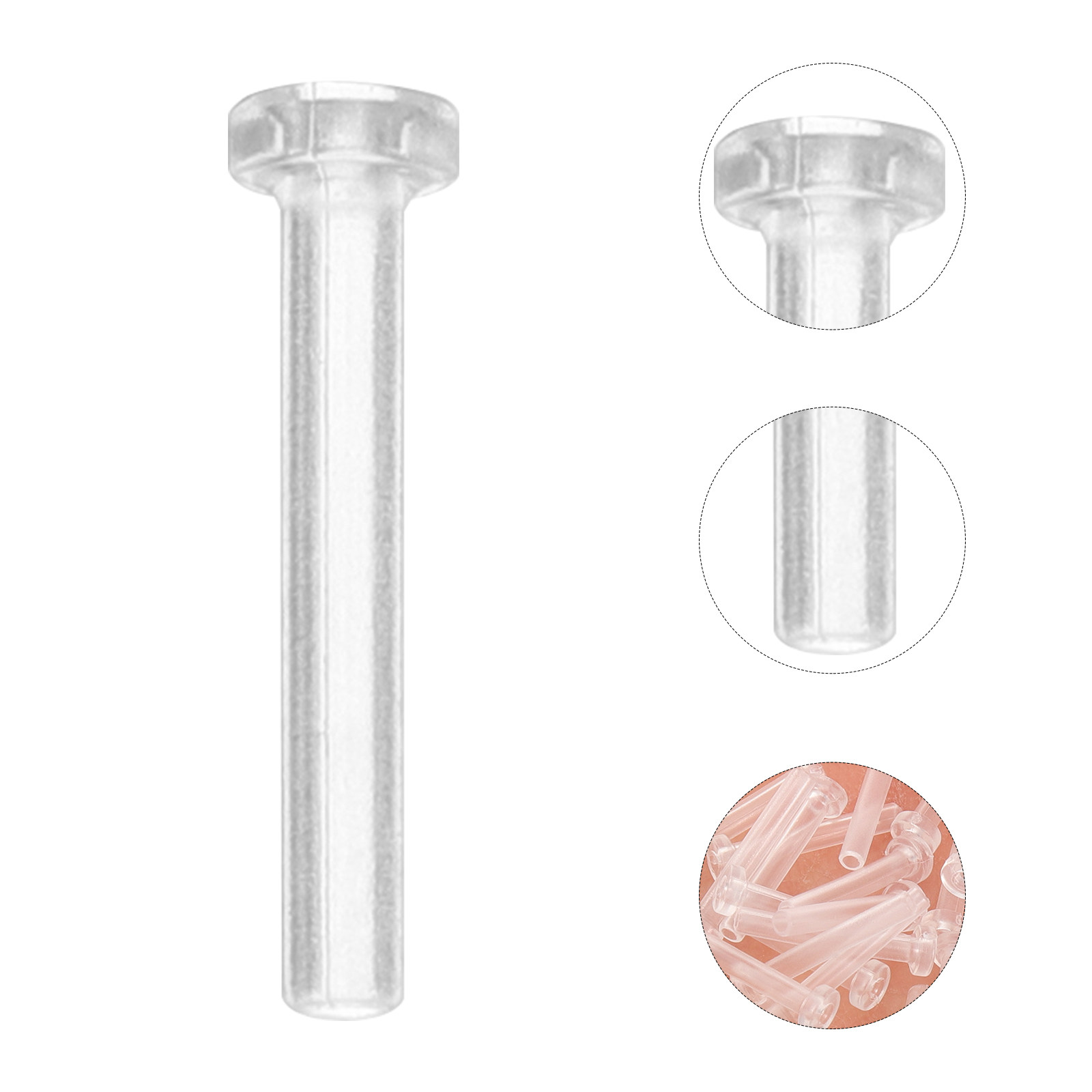50Pcs Ear Pin Sleeves Clear An - Body Jewelry For Sensitive Skin ulasan dan harga